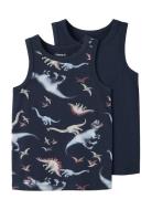 Nmmtank Top 2P Navy Dino Noos Navy Name It