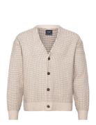 Cream Birdseye Cropped Vintage Cardigan Beige Abercrombie & Fitch