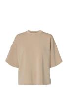 Slfover D Tenny Tee Noos Beige Selected