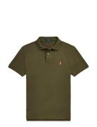 Slim Fit Mesh Polo Shirt Khaki Polo Ralph Lauren
