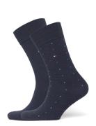 Th Men Sock 2P Structure Dot Navy Tommy Hilfiger