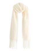 Scarf Big Fringe Solid Cream Lindex