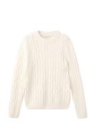 100% Wool Braided Sweater Cream Mango