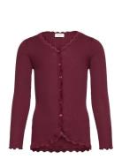 Rkbalta Modal Ls Lace Cardigan Burgundy Rosemunde Kids