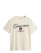 Graphic Ss T-Shirt Cream GANT