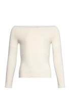 Rkbillie Ls Off Shoulder T-Shirt Cream Rosemunde Kids