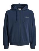 Jjcollege Logo Sweat Zip Hood Navy Jack & J S
