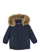 Baby Parka W. Fake Fur Navy Color Kids