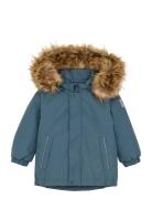 Baby Parka W. Fake Fur Blue Color Kids
