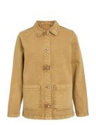 Vijaf L/S Pocket Denim Jacket Beige Vila