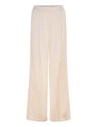 Sarah Elastic Waist Satin Pants Cream Malina