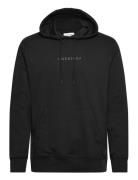 Logo Chest Print Hoodie Sweat Black Lindbergh