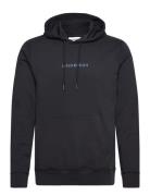 Logo Chest Print Hoodie Sweat Black Lindbergh