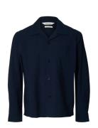 Slhregotis Light Cotton Blend Overshirt Navy Selected