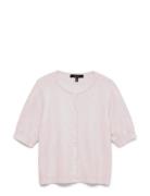 Vmdoffy 2/4 O-Neck Button Cardigan Noos Pink Vero Moda