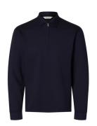 Slhemanuel Soft Polo Zip Sweat Noos Navy Selected