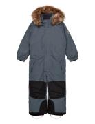 Coverall W. Contrast & Fur Grey Color Kids