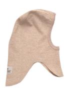 Balaclava Wool Rib Beige Huttelihut