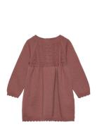 Dress Ls Knit W. Wool Pink Huttelihut