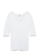 Cotton Stretch Scoop Neck Top White Filippa K