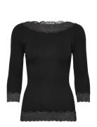 Rwbeatha Silk 2/4 Boatneck 2 Color Black Rosemunde