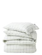 White/Green Checked Lyocell/Cotton Bed Set Green Lexington Home