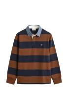 Reg Chambray Stripe Heavy Rugger Brown GANT