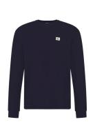 Ls Waffle Badge Crewnk Tee Navy Calvin Klein Jeans