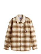 Tjm Check Teddy Overshirt Ext Brown Tommy Jeans