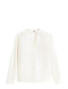 Poplin V-Nk Blouse Cream Tommy Hilfiger