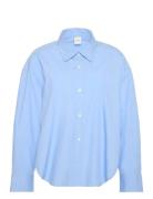 Crisp Poplin Over D Cropped S Blue Calvin Klein