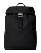 Embossed Woven Flap Backpack Black Calvin Klein