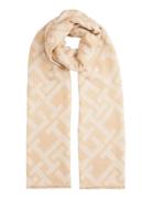 Th Monogram Heavy Scarf Beige Tommy Hilfiger