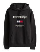 Tommy Embro Flag Hoodie Black Tommy Hilfiger