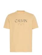 Ss 20S Ln Calvin Graphic Tee Beige Calvin Klein