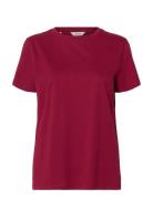 Slfmyessential Ss O-Neck Tee Noos Burgundy Selected