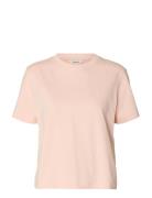 Slwessential Ss Boxy Tee Noos Pink Selected