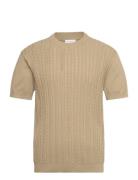 Knitted S/S O-Neck Tee Khaki Lindbergh
