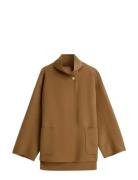 Df Wool Gb Funnel Nk Coat Brown Tommy Hilfiger
