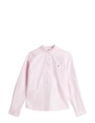 Oxford Ruffle Neck Shirt Pink Tommy Hilfiger