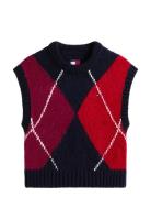 Tjw Argyle Sweater Vest Red Tommy Jeans