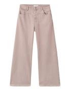 Wide Leg Mid-Rise Loose-Fit Jeans Pink Mango