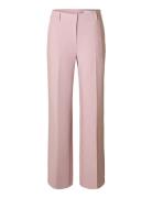 Slfrita Mw Wide Pant Mel Noos Pink Selected