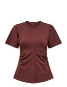 Onlmarie S/S Ruching Top Jrs Noos Brown ONLY