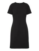 Scuba Crepe Knee Length Ss Dress Black Calvin Klein