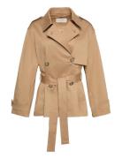 Mid Length Cotton Trench Coat Beige Calvin Klein