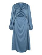 Vischasta L/S Cut Out Midi Dress Blue Vila