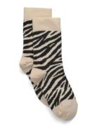 Zebra Socks Beige Melton