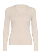 Dagnaiw Melange V-Neck Ls Cream InWear