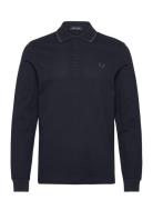 Textured Ls Polo Navy Fred Perry